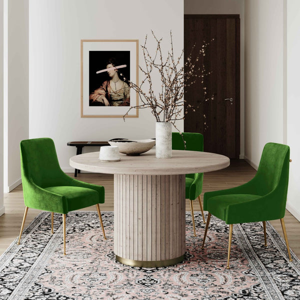 TOV Furniture Beatrix Velvet Side Chair - Chic Comfort with Gold Accents for Dining Rooms, Living Spaces & More Green TOV-D46