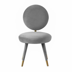 TOV Furniture Kylie Velvet Dining Chair - Luxurious Comfort with Gold-Tipped Legs for Modern Elegance in Dining Spaces Light Grey TOV-D44138