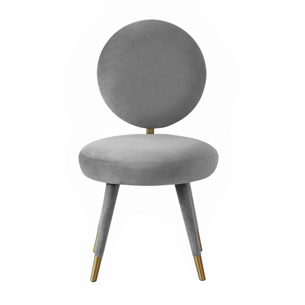 TOV Furniture Kylie Velvet Dining Chair - Luxurious Comfort with Gold-Tipped Legs for Modern Elegance in Dining Spaces Light Grey TOV-D44138