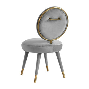 TOV Furniture Kylie Velvet Dining Chair - Luxurious Comfort with Gold-Tipped Legs for Modern Elegance in Dining Spaces Light Grey TOV-D44138