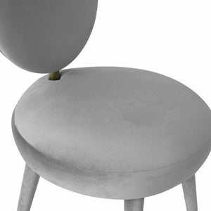 TOV Furniture Kylie Velvet Dining Chair - Luxurious Comfort with Gold-Tipped Legs for Modern Elegance in Dining Spaces Light Grey TOV-D44138