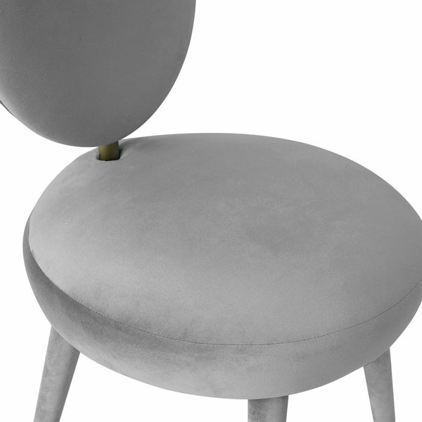 TOV Furniture Kylie Velvet Dining Chair - Luxurious Comfort with Gold-Tipped Legs for Modern Elegance in Dining Spaces Light Grey TOV-D44138
