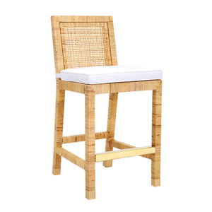 TOV Furniture Amara Woven Rattan Stool - Stylish, Water-Repellent Fabric for Comfort in Kitchen or Dining Spaces Counter Height TOV-D44149