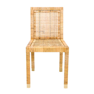 TOV Furniture Amara Rattan Dining Chair with Performance Fabric – Coastal Style, Durable Comfort & Easy Care TOV-D44150