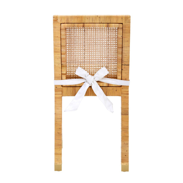 TOV Furniture Amara Rattan Dining Chair with Performance Fabric – Coastal Style, Durable Comfort & Easy Care TOV-D44150