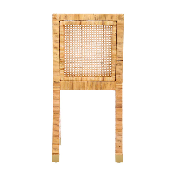 TOV Furniture Amara Rattan Dining Chair with Performance Fabric – Coastal Style, Durable Comfort & Easy Care TOV-D44150