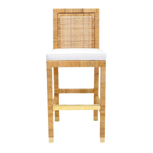 TOV Furniture Amara Woven Rattan Stool - Stylish, Water-Repellent Fabric for Comfort in Kitchen or Dining Spaces Bar Height TOV-D44151