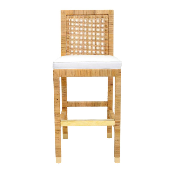 TOV Furniture Amara Woven Rattan Stool - Stylish, Water-Repellent Fabric for Comfort in Kitchen or Dining Spaces Bar Height TOV-D44151