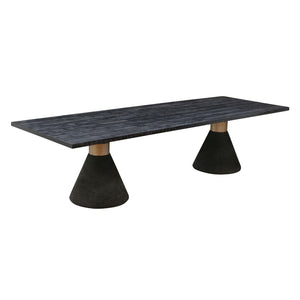 TOV Furniture Rishi 120" Coastal-Inspired Rectangular Dining Table with Rope Base for Modern Elegance and Comfort Black TOV-D44153