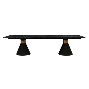 TOV Furniture Rishi 120" Coastal-Inspired Rectangular Dining Table with Rope Base for Modern Elegance and Comfort Black TOV-D44153