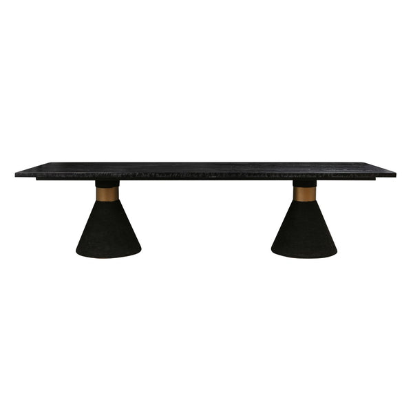 TOV Furniture Rishi 120" Coastal-Inspired Rectangular Dining Table with Rope Base for Modern Elegance and Comfort Black TOV-D44153