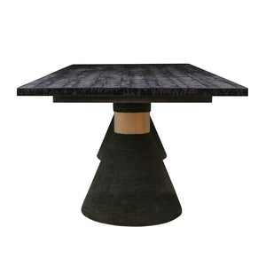 TOV Furniture Rishi 120" Coastal-Inspired Rectangular Dining Table with Rope Base for Modern Elegance and Comfort Black TOV-D44153