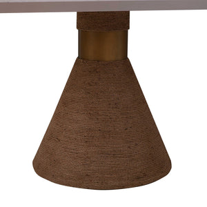 TOV Furniture Rishi 120" Coastal-Inspired Rectangular Dining Table with Rope Base for Modern Elegance and Comfort Natural/White TOV-D44154