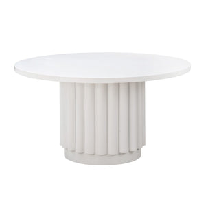 TOV Furniture Kali 55" White Round Dining Table - Modern Handcrafted Centerpiece for Stylish Dining & Entertaining TOV-D44174