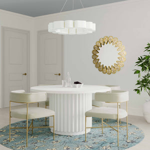 TOV Furniture Kali 55" White Round Dining Table - Modern Handcrafted Centerpiece for Stylish Dining & Entertaining TOV-D44174