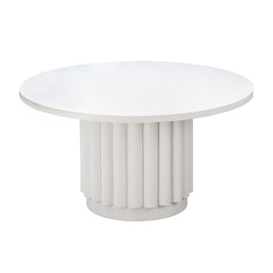 TOV Furniture Kali 55" White Round Dining Table - Modern Handcrafted Centerpiece for Stylish Dining & Entertaining TOV-D44174