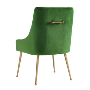 TOV Furniture Beatrix Velvet Side Chair - Chic Comfort with Gold Accents for Dining Rooms, Living Spaces & More Green TOV-D46