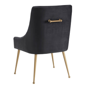 TOV Furniture Beatrix Velvet Side Chair - Chic Comfort with Gold Accents for Dining Rooms, Living Spaces & More Grey TOV-D47