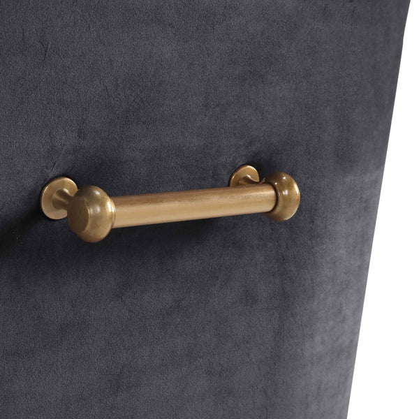 TOV Furniture Beatrix Velvet Side Chair - Chic Comfort with Gold Accents for Dining Rooms, Living Spaces & More Grey TOV-D47