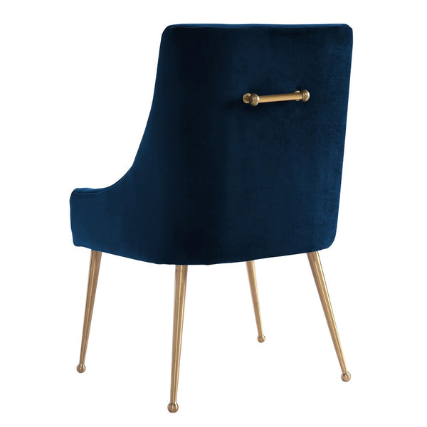 TOV Furniture Beatrix Velvet Side Chair - Chic Comfort with Gold Accents for Dining Rooms, Living Spaces & More Navy TOV-D48