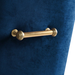 TOV Furniture Beatrix Velvet Side Chair - Chic Comfort with Gold Accents for Dining Rooms, Living Spaces & More Navy TOV-D48