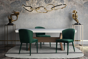 TOV Furniture Metropolitan Velvet Dining Chair - Luxurious Comfort and Modern Design for Your Elegant Dining Space Forest Green TOV-D54