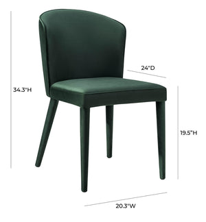 TOV Furniture Metropolitan Velvet Dining Chair - Luxurious Comfort and Modern Design for Your Elegant Dining Space Forest Green TOV-D54