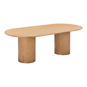 TOV Furniture Brandy 95" Oval Dining Table in Natural Ash - Modern Scandi Design, Seats 8, Perfect for Entertaining TOV-D54218