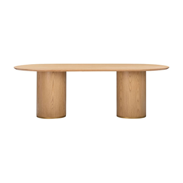 TOV Furniture Brandy 95" Oval Dining Table in Natural Ash - Modern Scandi Design, Seats 8, Perfect for Entertaining TOV-D54218