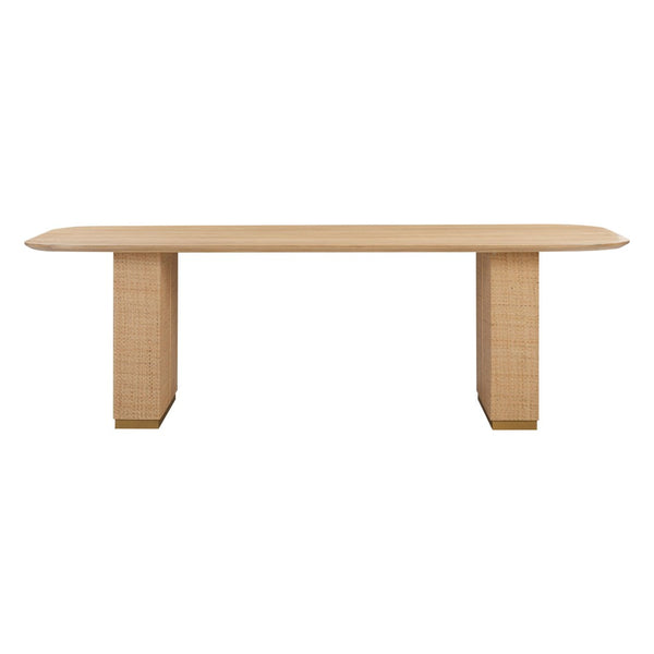 TOV Furniture Akiba 96" Natural Ash Rectangular Dining Table with Woven Rattan - Seats 8, Perfect for Gatherings! TOV-D54220