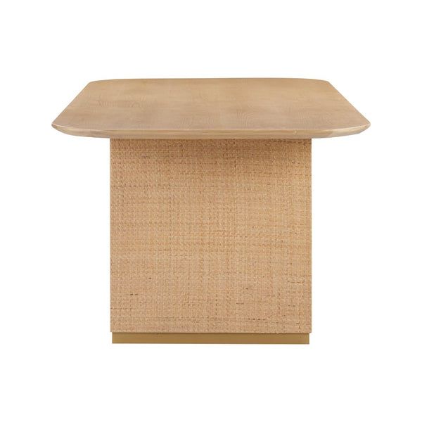 TOV Furniture Akiba 96" Natural Ash Rectangular Dining Table with Woven Rattan - Seats 8, Perfect for Gatherings! TOV-D54220