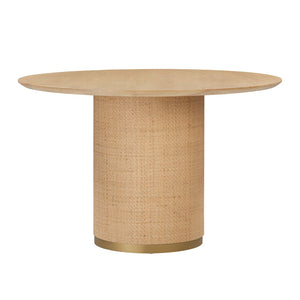 TOV Furniture Akiba 47" Round Dining Table - Natural Ash & Rattan Design for Modern Dining & Casual Entertaining TOV-D54221