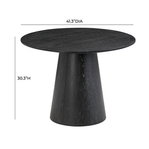 TOV Furniture Sahara 41" Modern Black Oak Round Dining Table - Ideal for Small Spaces, Stylish & Durable Design TOV-D54225