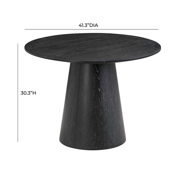 TOV Furniture Sahara 41" Modern Black Oak Round Dining Table - Ideal for Small Spaces, Stylish & Durable Design TOV-D54225