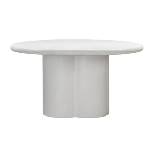 TOV Furniture Elika 59" Faux Plaster Round Dining Table - Modern Minimalist Design for Indoor and Outdoor Spaces White TOV-D54232