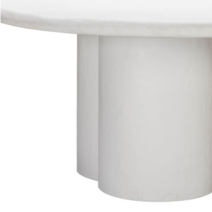 TOV Furniture Elika 59" Faux Plaster Round Dining Table - Modern Minimalist Design for Indoor and Outdoor Spaces White TOV-D54232