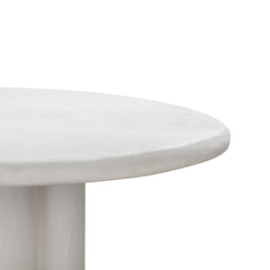 TOV Furniture Elika 59" Faux Plaster Round Dining Table - Modern Minimalist Design for Indoor and Outdoor Spaces White TOV-D54232