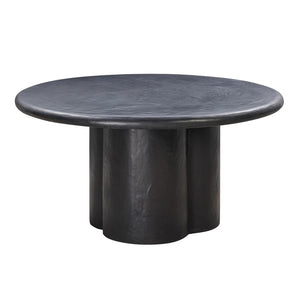 TOV Furniture Elika 59" Faux Plaster Round Dining Table - Modern Minimalist Design for Indoor and Outdoor Spaces Black TOV-D54233