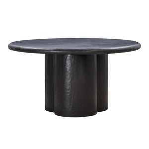 TOV Furniture Elika 59" Faux Plaster Round Dining Table - Modern Minimalist Design for Indoor and Outdoor Spaces Black TOV-D54233