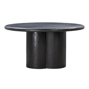 TOV Furniture Elika 59" Faux Plaster Round Dining Table - Modern Minimalist Design for Indoor and Outdoor Spaces Black TOV-D54233