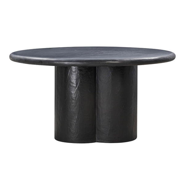 TOV Furniture Elika 59" Faux Plaster Round Dining Table - Modern Minimalist Design for Indoor and Outdoor Spaces Black TOV-D54233