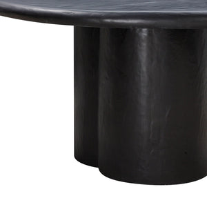 TOV Furniture Elika 59" Faux Plaster Round Dining Table - Modern Minimalist Design for Indoor and Outdoor Spaces Black TOV-D54233