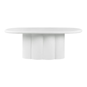 Elika White Faux Plaster Oval Dining Table TOV-D54234 TOV Furniture