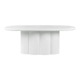 Elika White Faux Plaster Oval Dining Table TOV-D54234 TOV Furniture