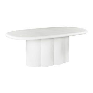 Elika White Faux Plaster Oval Dining Table TOV-D54234 TOV Furniture