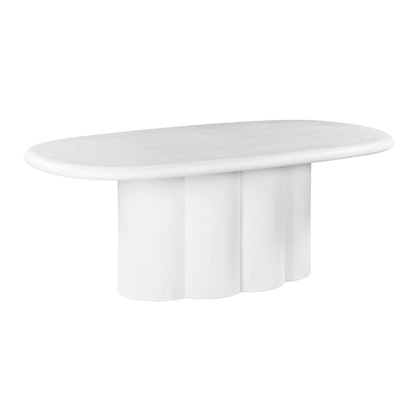 Elika White Faux Plaster Oval Dining Table TOV-D54234 TOV Furniture