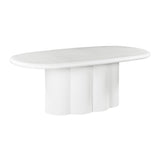 Elika White Faux Plaster Oval Dining Table TOV-D54234 TOV Furniture