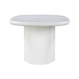 Elika White Faux Plaster Oval Dining Table TOV-D54234 TOV Furniture