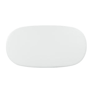 TOV Furniture Elika 80" Oval Dining Table - Elegant Faux Plaster Design for Indoor & Outdoor Entertaining Spaces White TOV-D54234
