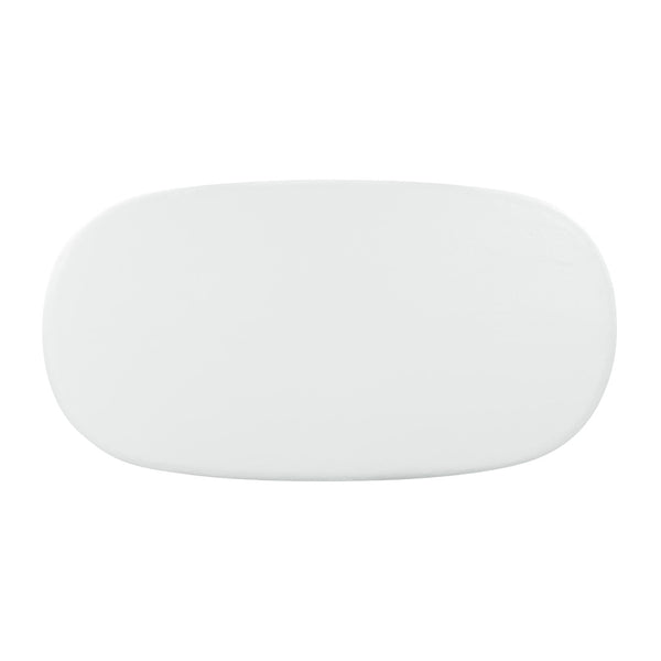 TOV Furniture Elika 80" Oval Dining Table - Elegant Faux Plaster Design for Indoor & Outdoor Entertaining Spaces White TOV-D54234